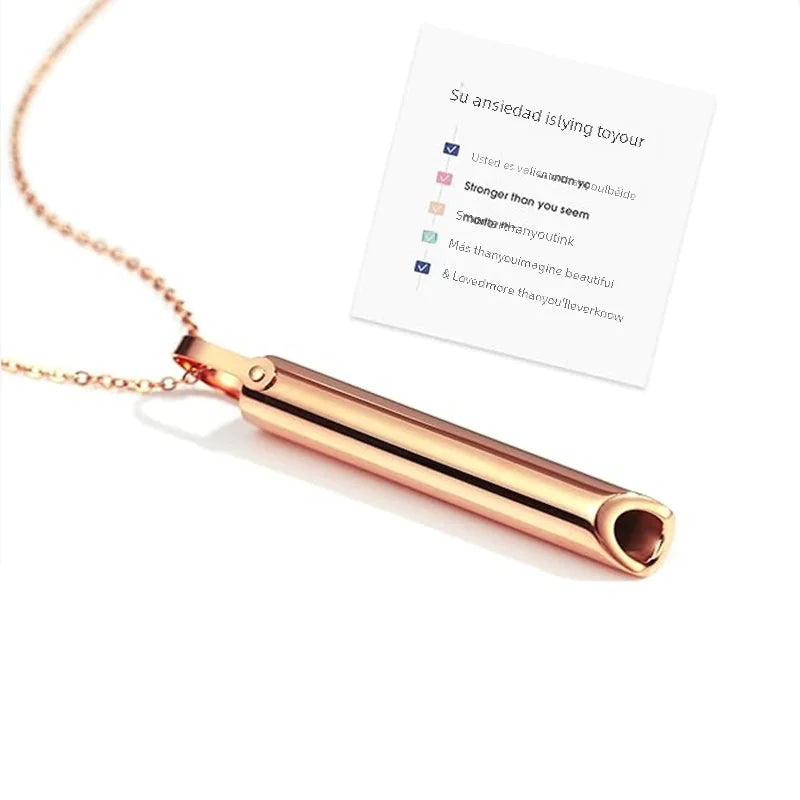 Stainless Steel Whistle Pendant Necklace for Meditation