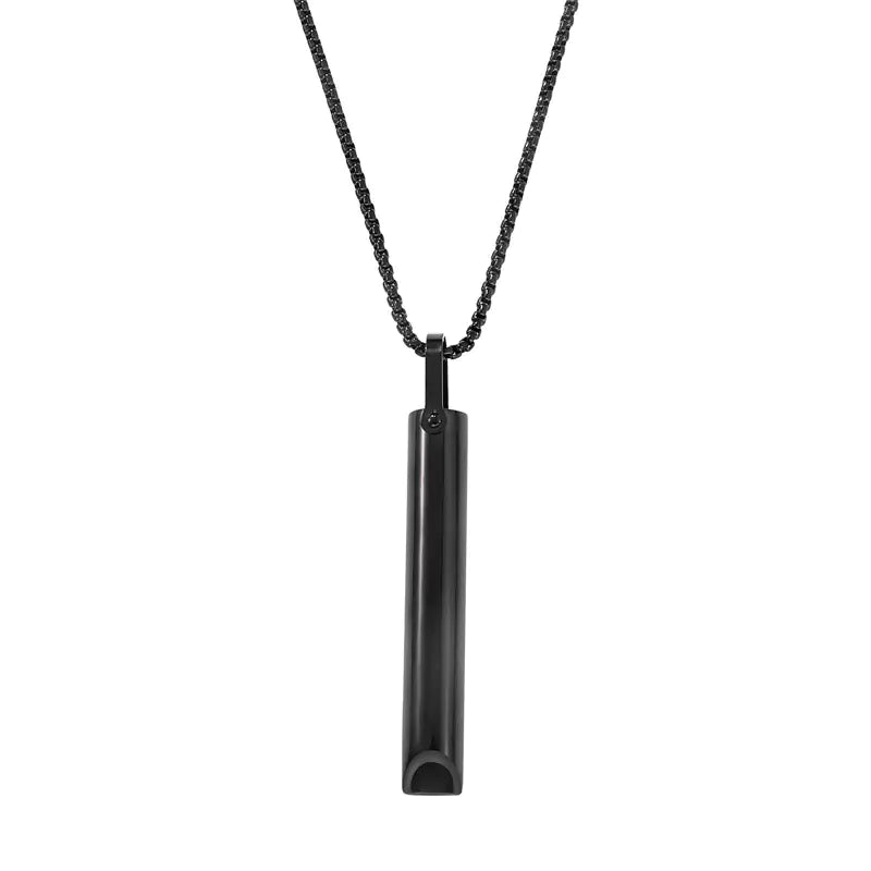 Stainless Steel Whistle Pendant Necklace for Meditation