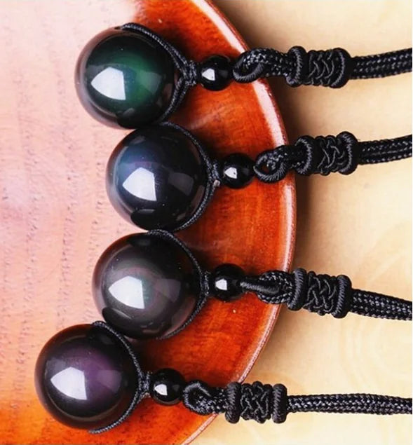 Natural Black Obsidian Amulet Necklace