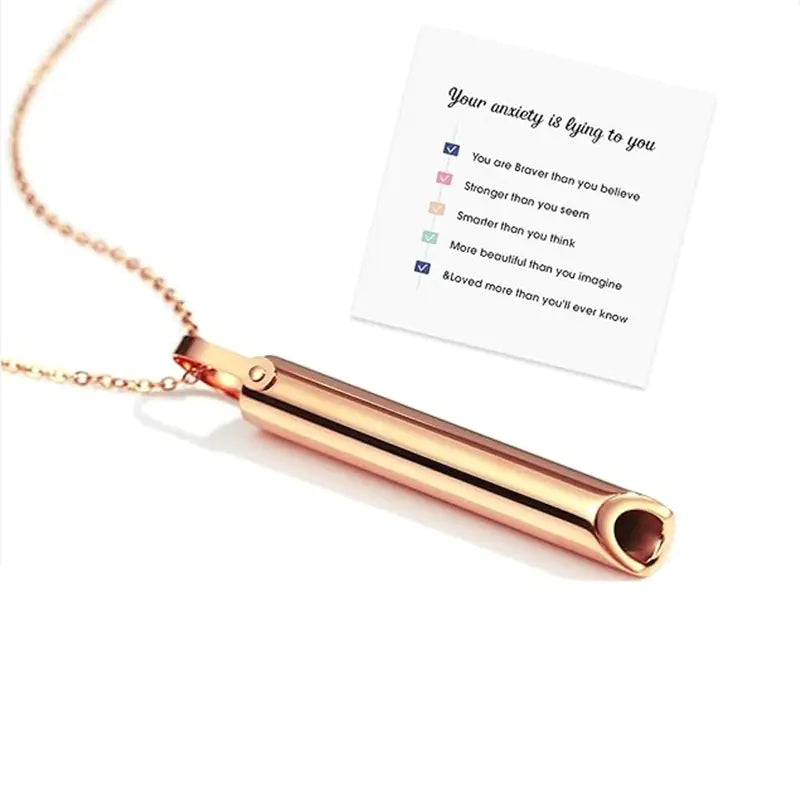 Stainless Steel Whistle Pendant Necklace for Meditation
