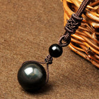 Natural Black Obsidian Amulet Necklace