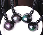 Natural Black Obsidian Amulet Necklace