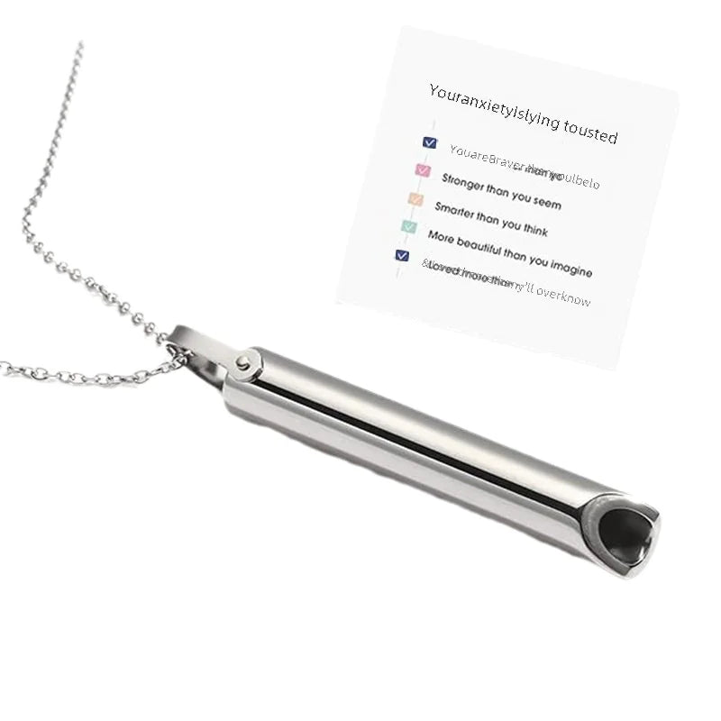 Stainless Steel Whistle Pendant Necklace for Meditation