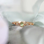 S925 Sterling Silver Japanese Olivine Zircon Ring