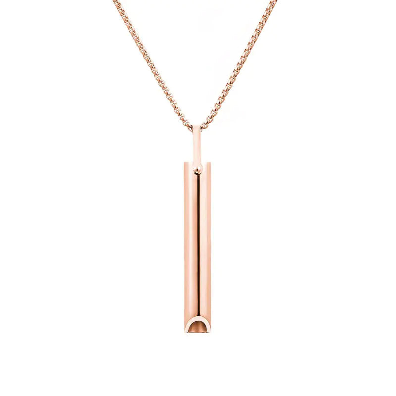Stainless Steel Whistle Pendant Necklace for Meditation