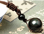 Natural Black Obsidian Amulet Necklace