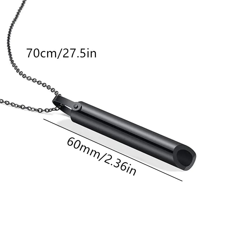 Stainless Steel Whistle Pendant Necklace for Meditation